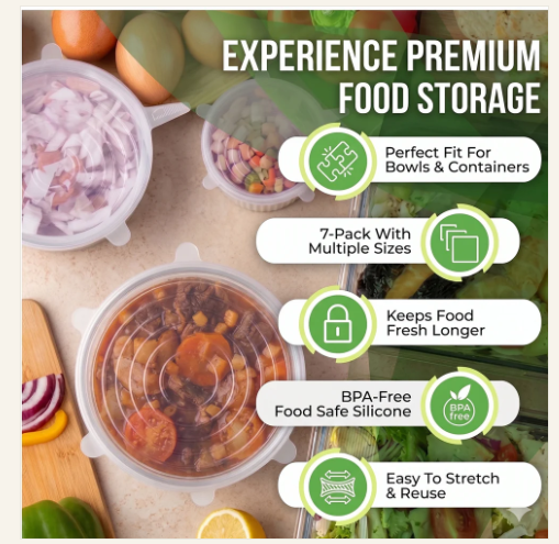 StretchLids – Airtight Food Covers | Leakproof Food Storage | Fridge & Microwave Safe
